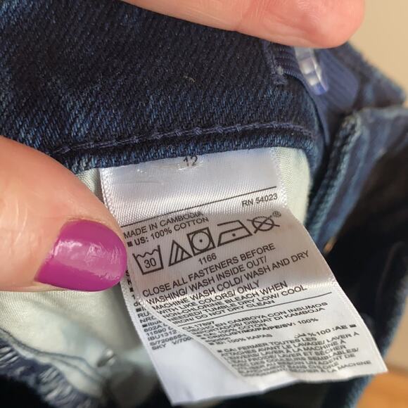 Old Navy High-Waisted O.G. Straight Built-In Tough Dark-Wash Jeans 12 - Picture 8 of 8